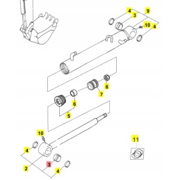 Yanmar kaušo cilindro stūmoklio koto įvorė 30x36x30