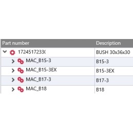 Yanmar kaušo cilindro stūmoklio koto įvorė 30x36x30