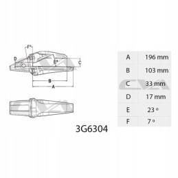 Adaperio kaušo dantų katė jcb komatsu volvo j300 3g6304 9w1304 ašmenys 30 mm