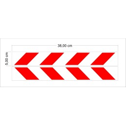 Įspėjamieji lipdukai, šviesą atspindintys laminato diržai, 38x5 cm