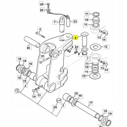 JCB ekskavatorinio krautuvo apatinis pasukamas galinės atramos kaištis