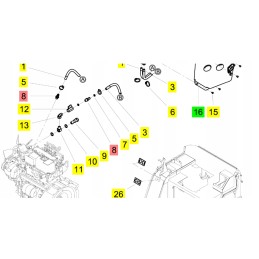 Yanmar variklio aušinimo sistemos jungtis SV15 SV60
