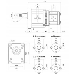 Dvigubas tandeminis hidraulinis siurblys, dešinė 33 26