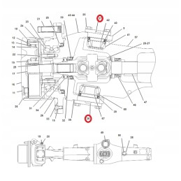 Apatinis viršutinis vairo kaištis cat 428c d1