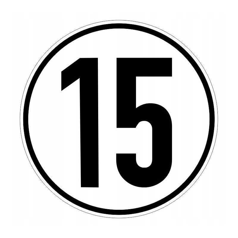 Lipdukas greičio apribojimas 15km ženklo plotis 20cm
