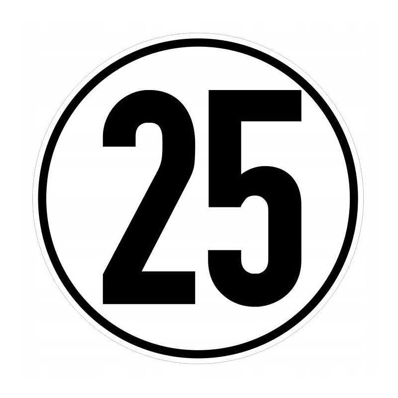 Lipdukas greičio apribojimas 25 km ženklas skersmuo 16 cm