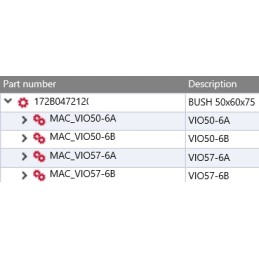Yanmar rankos rankovė 50x60x75 vio50 6a vio50 6b