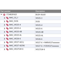 Yanmar svirties pavaros įvorė 45x50 vio25 vio27