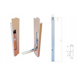 Vertikali spyna aliuminio šoninei sienelei h400 pl