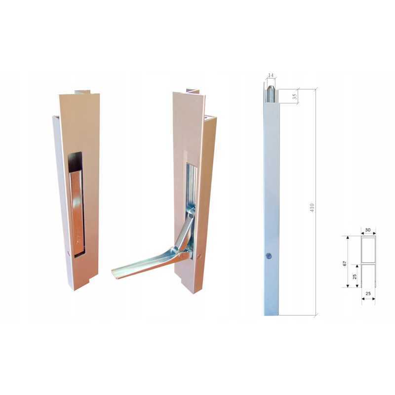 Vertikali spyna aliuminio šoninei sienelei h400 pl