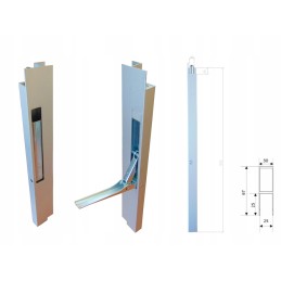 Vertikali spyna aliuminio šoninei sienelei h500 pl
