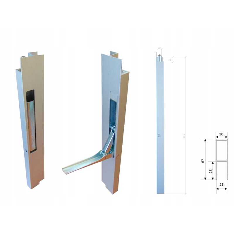 Vertikali spyna aliuminio šoninei sienelei h500 pl