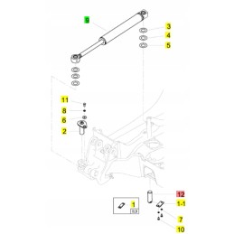 Yanmar vairo cilindro kaištis 40x120 sv15 sv22