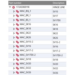 Yanmar durų vyrių elementas