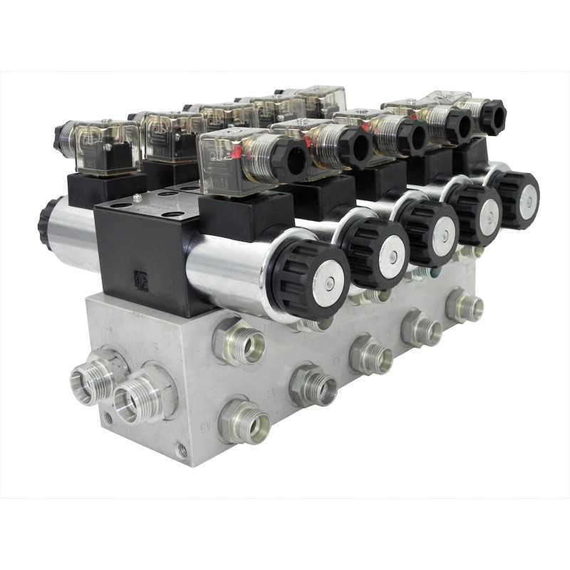 Hydro cetop skirstytuvas, 5 sekcijų, 60l, elektrinis, 24v