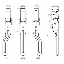 Pronar tipo apatinės atidarymo spyna su kaiščiu