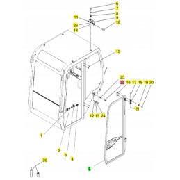 Yanmar durų spyna SV15 SV26