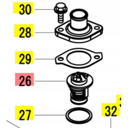 Yanmar aušinimo sistemos termostatas sv26 vio57