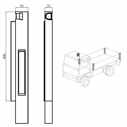 Savivarčio kėbulo stulpelis, kampinis stulpelis h400 šonui
