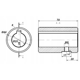 Suvirinama įvorė 25x70 velenui BMR SMR varikliui