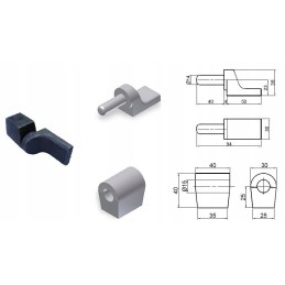 Priekabos šoninis lankstas, skersmuo 14, tvirtas, naujas, PVM