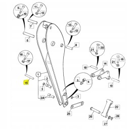 Griovelio tvirtinimo kaištis JCB ekskavatoriaus krautuvas CVA