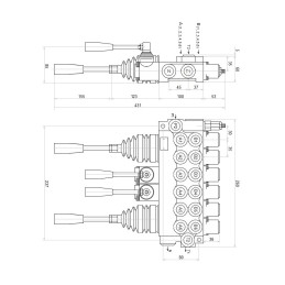 Hidraulinis skirstytuvas 6s 40l 6xa1 2xjoy badestnost