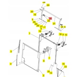 Yanmar sv16 sv60 b priekinio stiklo laikiklis