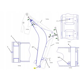 Strėlės įvorė ekskavatoriaus-krautuvo Cat