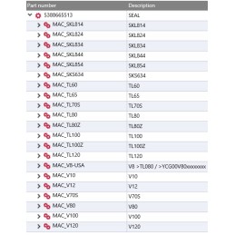 Yanmar Schaeff Terex viršutinio salono lango sandariklis