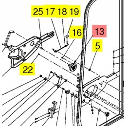 Yanmar durų užraktas sv16 sv18 sv22 sv26