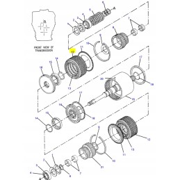 Transmisijos sankabos tarpiklis kačių ekskavatoriniam krautuvui