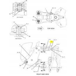CVA viršutinės galinės kojos kaištis, skirtas Cat ekskavatorių krautuvų