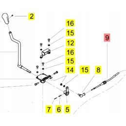 Yanmar ašmenų kabelis SV16 SV18 SV22