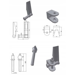 Apatinis šoninis lankstas, skersmuo 19, kompl