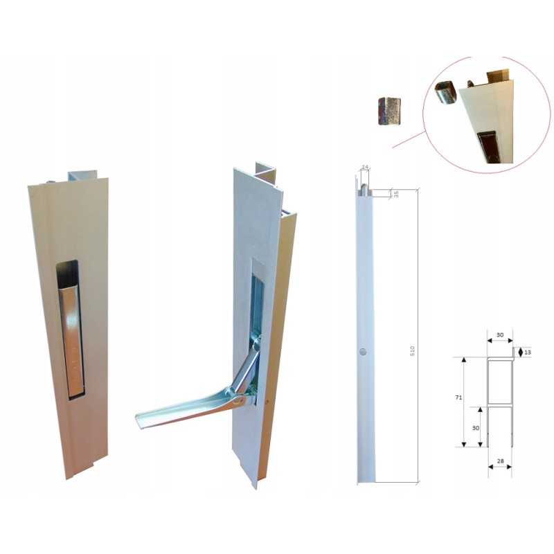 H500 aliuminio šoninė vertikali spyna, plz rankenos