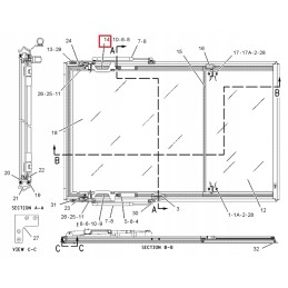 Dešinė galinio lango rankena cat 428c 438c 1219745