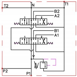 Hidraulinis skirstytuvas 80l, vairasvirtė, sukamas trosas