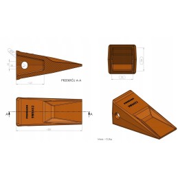 Cat J450 9w8452 kaušo dantys