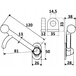 Priekabos kėbulo spaustukai 2x kairėje, 2x dešinėje
