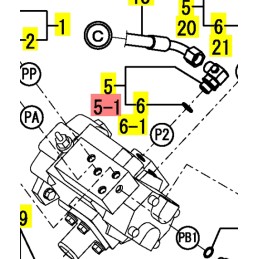 Yanmar alkūnės hidraulinė sistema vio33 vio38