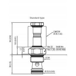 Rexroth 2 krypčių solenoidinis vožtuvas nc 23 5mm g 3 4 d36 od153117a000000