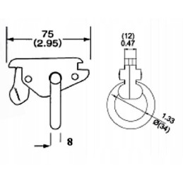 Krovinio laikiklis, 1000 kg lentjuosčių kablys