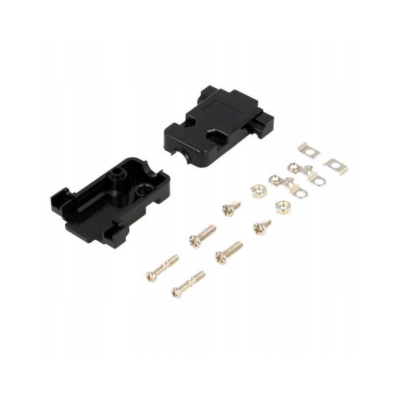 Korpusas D-sub jungtims, tiesus, juodas