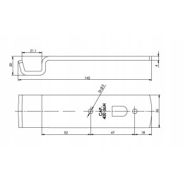 Užraktas, šoninis užsegimas, klipas su rankena, tvirtas
