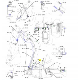 Kačių ekskavatoriaus krautuvo uodegos kaištis