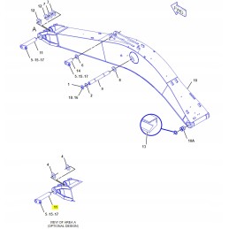Rankinis kaištis ekskavatoriaus katei