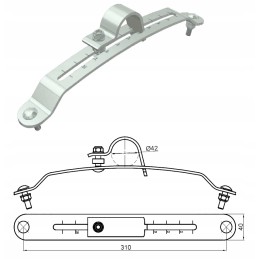Sparno tvirtinimo kronšteinas fi 42, komplektas su varžtais