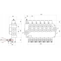 Hidraulinis skirstytuvas 6s 80l 6xa1 badestnost