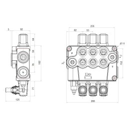 Hidraulinis skirstytuvas 3s 120l 3xa1 badestnost